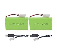 ZYGY 2PCS 9.6V 2800mah AA Rechargeable Batteries with Tamiya Plug with USB Charging Cable for RC Cars Trucks Tanks Engineering Cars RC Boats