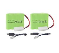 ZYGY 2PCS AA 9.6V 2800mah RC battery pack with Tamiya plug and USB Charging cable for Toy Tank Engineering Flatbed Semi-Trailer Truck RC Ni-MH high capacity battery