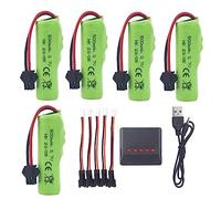 ZYGY 5PCS 3.7V 500mah Lithium Battery with 5 in 1 Charger for DE35 DE38 DE40 DE50 TB202 TB201 TM201 TM202 TC141 DE44 DE55 TS201 TD202 TD161 Remote Control Car Toy Car Battery