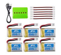 ZYGY 6PCS Upgraded 3.7V 150mah Battery with 6in1 Charger and Conversion Cable for H36 E010 NIHUI NH010 RC Quadcopter Battery Spare Parts