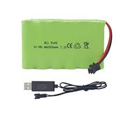 ZYGY 7.2V 2800mah AA Rechargeable Battery with SM-2P Plug USB Charging Cable for Huina 1550 550 RC Excavator Car Truck Construction Vehicle TR-211 RC Toy Battery