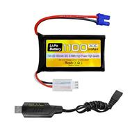 ZYGY 7.4V 1100mAh 2S EC2 Plug Lipo Battery with USB Charging Cable for UTB18 4WD Off-Road High Performance Climbing Car RC Car Battery