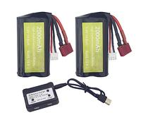 ZYGY 7.4V 2000mah Li-ion Battery with T-plug with 2 in 1 Charger for 55-DJ02 9155 9156 HM121 HM124 HM163 WLOTYS 12401 12403 12428 YC200 YC280 RC Car High Speed Toy Car Battery