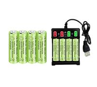 ZYGY 8PCS 1.2V 1800mAh Ni-MH AA Batteries with USB Charger Suitable for Wireless Microphone, Electric toys, RC Mouse, Calculator, Shaver, Household Appliances, Solar Light Rechargeable Batteries