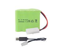 ZYGY AA 9.6V 2800mah RC Battery Pack with Tamiya Plug with USB Charging Cable for Toy Tank Engineering Series Flatbed Semi-Trailer Truck RC Car Ni-MH High Capacity Batteries