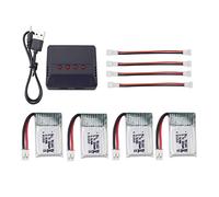 ZYGY Battery Charger, 4PCS 3.7V 220mAh Lithium Battery with 4 in 1 Charger for E010 E010C E011 E011C E013 GoolRC T36 NINHUI NH010 F36 H36 HS210 SANROCK GD65A ATOYX AT-66