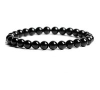 Zyh The ocean 5-8mm Stretchy Beads Crystal Bracelets Assorted Natural Gemstone Beads ,handmade Beaded Bracelets For Women men ,blue moonstone Herkimer Diamond Bracelets, 7.3, Black Tourmaline, crystal