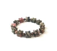 Zyh The ocean Natural Crystal square beads Bracelet , Trendy Jewellery Orange Sunstone amazonite Multiple styles of square Stretch bracelets, 7.7, Rhodochrosite, crystal