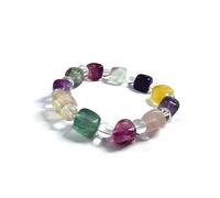 Zyh The ocean Natural Crystal square beads Bracelet , Trendy Jewellery Orange Sunstone amazonite Multiple styles of square Stretch bracelets, 5.5 UK, Stone, crystal