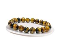 Zyh The ocean Natural Stone Beaded Bracelets, Round Gemstones Stretch Bracelet, 8 mm, Tigea eyes, crystal