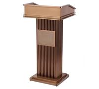 ZYHAOYAN Stainless steel lecterns, customised logo and text lectern stands, church pulpits with storage, floor standing lecterns, pulpits and lecterns for churches, seminars and schools(Rose gold)