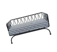 ZYHARUKO 1 12 Scale Tiny Iron Sofa Chair With Fabric Pillow For Model House Furniture Collection Old Iron Toy Chair For Model House