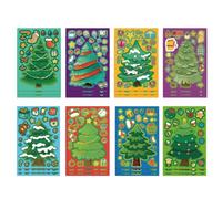 ZYHARUKO 24 Christmas Tree Puzzle Stickers PVC Materials Reusable Decals For Tablets Holiday Decoration Safe Design Office Tablets Decorations