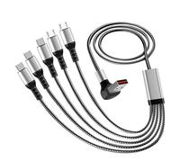 ZYHARUKO 5 Port Simultaneous Charging Cord With 66W Type C Fast Charges Right Angles Designs Cable For Home Office Travel Use USB Splitter With LED