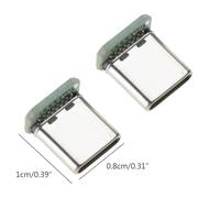 ZYHARUKO 5Pieces 16pin USB C Type Male Plugs & Socket Connectors 3A Rate Current Charging Head Head Spare Parts Headphone To C