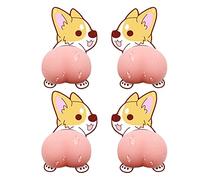 ZYHARUKO Car Door Edge Guard Cartoon Cute Butt Sticker Anti-collision Rearview Bumper Protector Strip -scratch -guard Decorative Cute Butt Bumper Cartoon -scratch Rearview Phone