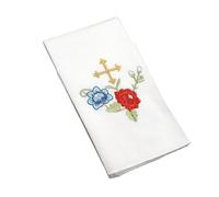 ZYHARUKO Catholic Colorful Holy Symbol Embroidered Cotton Linen Altars Cloth Handkerchief For Home Decors And Gifting Crosses Symbols Embroidered Cloth