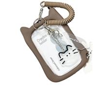 ZYHARUKO Clear Photocard Case Cats Ear Photocard Holders Keychain Card Sleeve Bus Protector Lovely Covers Lovely Cover Cats Ear Bus Sleeve Clear Photo