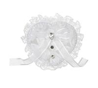 ZYHARUKO Elegant Lace Trimmed Rings Holder Heart Shape Box For Wedding Jewelry Display Formal Occasion Fingerring Organizers Case Wedding Rings Case