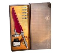 ZYHARUKO Feathered Fountain Pen Gift Set Retro Dip Pen With Multiple Nibs And Refillable Inks For Beginner Artistic Handwriting Antique Calligraphy Writing Set