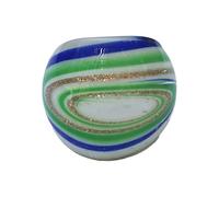 ZYHARUKO Handmade Wire Wrapped Floral Glass Rings Ethnic Galaxyed Inspired Jewelry Artistics Crafted Comfortable Cultural Jewelry