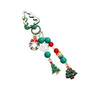 ZYHARUKO Holiday Snowman Charm Keyring Elegant Beaded Designs Resin Alloy Ornament Bag Accessory Festival Backpack Accessory