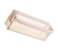 ZYHARUKO Large Capacity Pencil Case Clear Double Layer Pen Pouches See Through Pen Organizers Storage Case Travel Makeup Bag Rectangular Pouches