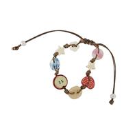 ZYHARUKO Lovely Appled Charm for Girls with Brown Cord Fun and Stylish Accessory for Trendy Women Ladies Daily Use Fashion Accessory