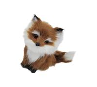ZYHARUKO Lovely Faux Furs Foxes Figurine For Car Interior Desk Display Realistic Artificial Plushie Animal Pendant Accessory Soft Plush Animal Keyring