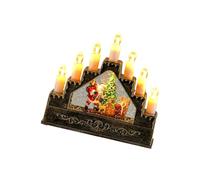 ZYHARUKO Music Box Christmas Decoration Gift With Snowfalls Effect And Festival Melodies For Holiday Homes Party Desk Ornament Resin Christmas Music Box With Hand Painted Holiday Scenes