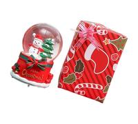 ZYHARUKO Musical Snowman Crystal With LED Light Show Christmas Melodies Resin Artwork For Home Centerpieces Musical Snowman For Elderly