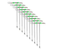 ZYHARUKO Pack Of 10pcs Stainless Steel T Shape Swivels Glow Bead Enhanced 3 Way Fishing Line Set For Anglers T Shape Snaps