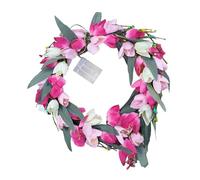 ZYHARUKO Rose Champagnes Artificial Tulips Wreath for Creating Valentines ' s Atmospheres Easy to Hanging Flexible Sizes Different Space Decors Valentines Decors