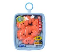 ZYHARUKO Seafood Market Plush Keychain Realistic Sashimi Tray Soft Stuffed Toy Party Decoration Home Accessories Handmade Seafood Keyring Gift