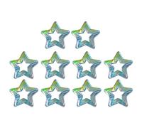 ZYHARUKO Set of 10 Candy Color Acrylic Beads Star Charm Hollow Design Colorful Assorted Shape Loose Bulk for Five-Pointed Bead