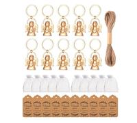 ZYHARUKO Set Of 10 Elegant Angelic Keychain Charm Angelic Rings Supplies Keychain Favor Souvenirs For Various Occasions Event Giveaways