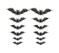 ZYHARUKO Set Of 12 Glowing In Dark Bat Wall Sticker For Halloween Holiday Party Decorations Adhesive Luminously PVC Decal PVC Halloween Wall Decorations