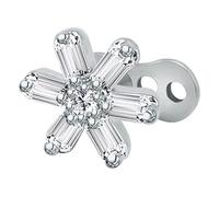 ZYHARUKO Sparkling Cubic Zirconia Dermals Top And Base Set Surgical Grade Stainless Steel Body Jewelry Piercing Accessories Professional Piercing Supplies