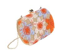 ZYHARUKO Straw Clutches Handbag Summers Beach Straw Purse Women Woven Flower Purse Shoulder Crossbody Bag Evening Handbag Evening