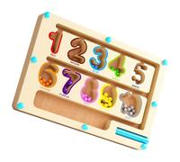 ZYHARUKO Tracing Number Mazes Counting Board & Color Sorting Game Educational Wood Mazes Toy For Children Tracing Number Maze Board