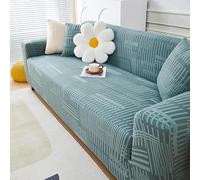 ZYHBBGXFC-XM 1 2 3 4 5 Seater Sofa Slipcover Luxury Thick Velvet Furniture Protector Solid Color Couch Cover Stretch Recliner Chair Cover(Green,2-seat 145-185cm)