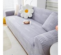 ZYHBBGXFC-XM 1 2 3 4 5 Seater Sofa Slipcover Luxury Thick Velvet Furniture Protector Solid Color Couch Cover Stretch Recliner Chair Cover(Grey,3-seat 190-230cm)