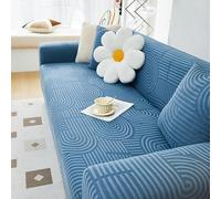 ZYHBBGXFC-XM 1 2 3 4 5 Seater Sofa Slipcover Luxury Thick Velvet Furniture Protector Solid Color Couch Cover Stretch Recliner Chair Cover(Blue,2-seat 145-185cm)