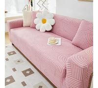 ZYHBBGXFC-XM 1 2 3 4 5 Seater Sofa Slipcover Luxury Thick Velvet Furniture Protector Solid Color Couch Cover Stretch Recliner Chair Cover(Pink,3-seat 190-230cm)