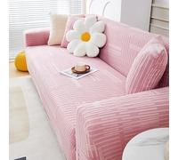 ZYHBBGXFC-XM 1 2 3 4 5 Seater Sofa Slipcover Luxury Thick Velvet Furniture Protector Solid Color Couch Cover Stretch Recliner Chair Cover(Pink,4-seat 235-300cm)