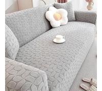 ZYHBBGXFC-XM 1 2 3 4 5 Seater Sofa Slipcover Luxury Thick Velvet Furniture Protector Solid Color Couch Cover Stretch Recliner Chair Cover(Grey,2-seat 145-185cm)
