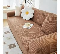 ZYHBBGXFC-XM 1 2 3 4 5 Seater Sofa Slipcover Luxury Thick Velvet Furniture Protector Solid Color Couch Cover Stretch Recliner Chair Cover(Brown,1-seat 90-140cm)