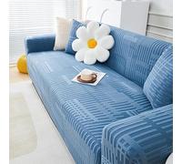 ZYHBBGXFC-XM 1 2 3 4 5 Seater Sofa Slipcover Luxury Thick Velvet Furniture Protector Solid Color Couch Cover Stretch Recliner Chair Cover(Blue,3-seat 190-230cm)