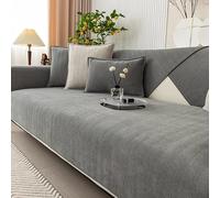 ZYHBBGXFC-XM Premium Sofa Slipcover, Herringbone Chenille Fabric, Non-Slip, Stretch Fit For L-Shape, 1-4 Seater Couch, Elegant Furniture Protection(Grey,110 * 160cm/43 * 63in)