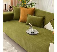 ZYHBBGXFC-XM Premium Sofa Slipcover, Herringbone Chenille Fabric, Non-Slip, Stretch Fit For L-Shape, 1-4 Seater Couch, Elegant Furniture Protection(Green,110 * 240cm/43 * 95in)